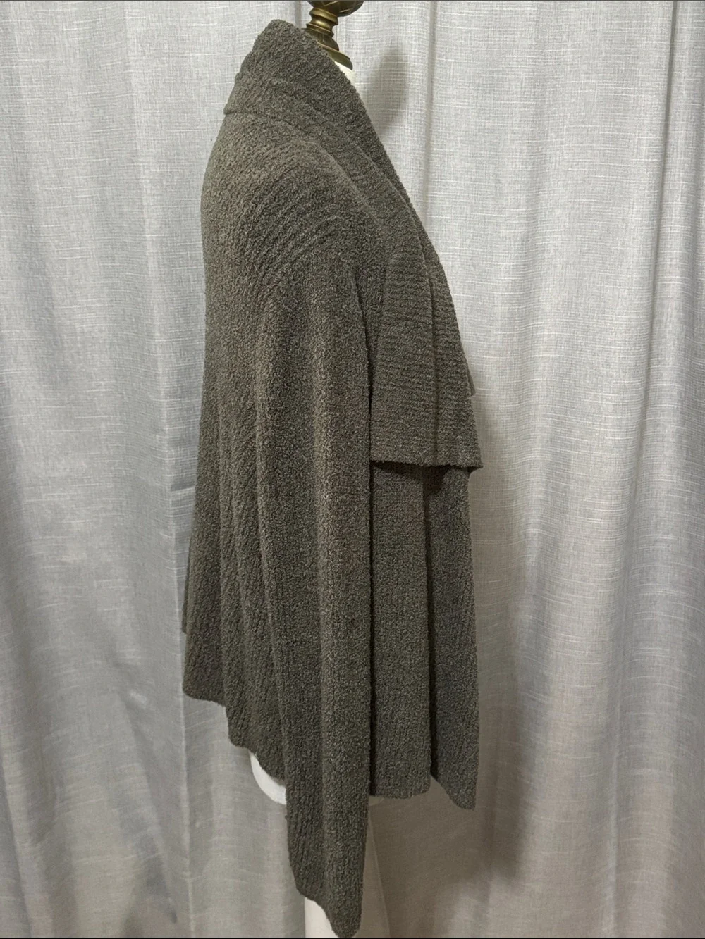 Barefoot Dreams-Sz L-Cozy Chic Lite Wrap Sweater-Open Front-Gray-EUC
